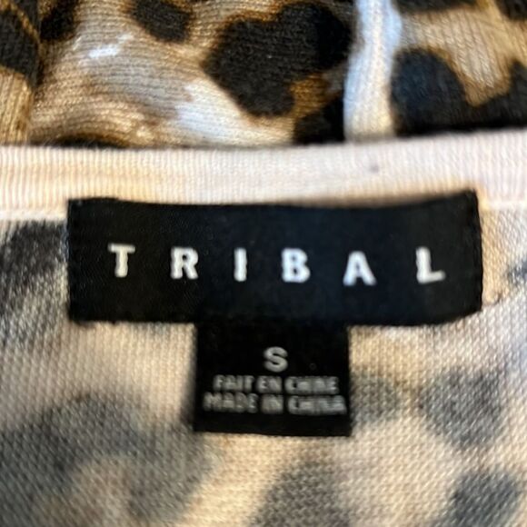 Tribal Animal Print Twisted Front Long Sleeve Oversized Sweater Size Small - Picture 9 of 10